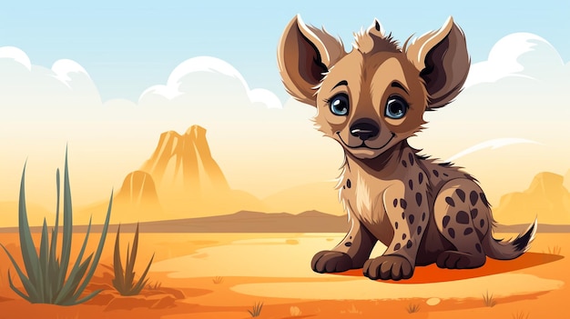 a cute little Hyena in vector style