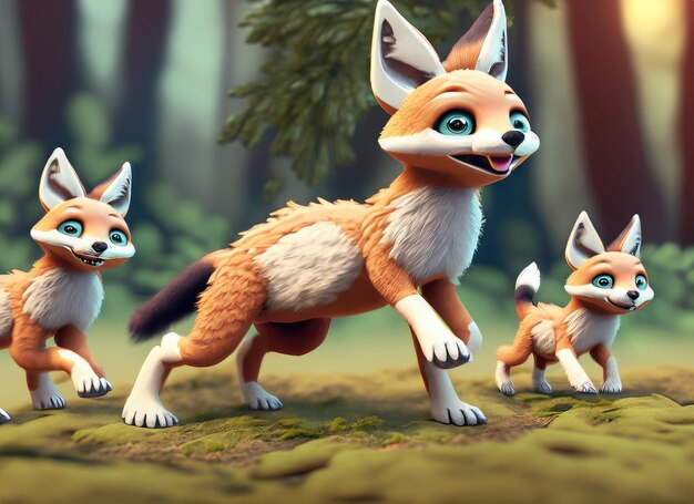 Cute little Jackal 3d character