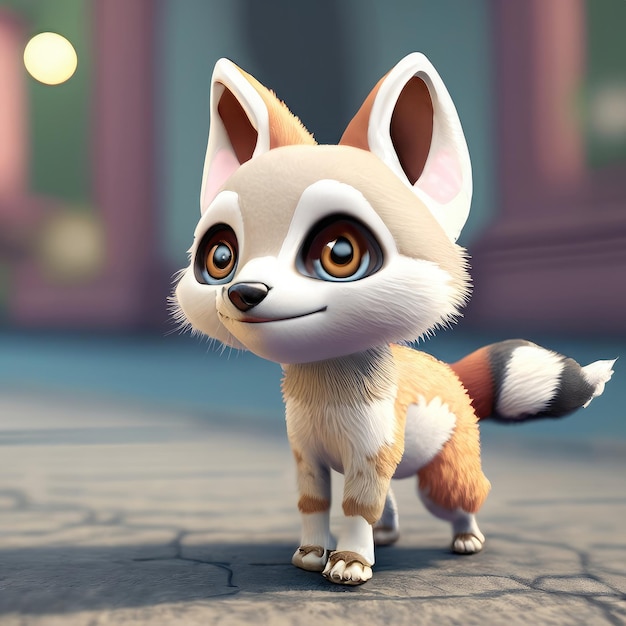 Cute little Jackal 3d character