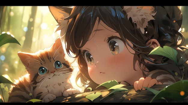 森の中のかわいい子猫