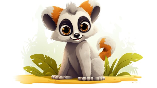 a cute little Lemur in vector style