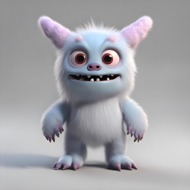 Cute little monster smooth skin soft fur bright eyes