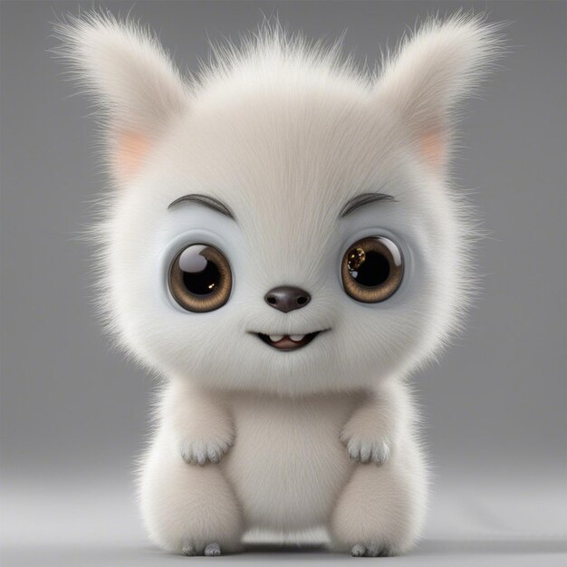 Premium AI Image  cute little monster smooth skin soft fur bright eyes