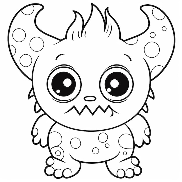 A cute little monster with big eyes and big eyes.