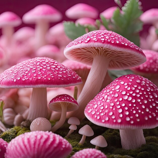 Photo cute little mushrooms