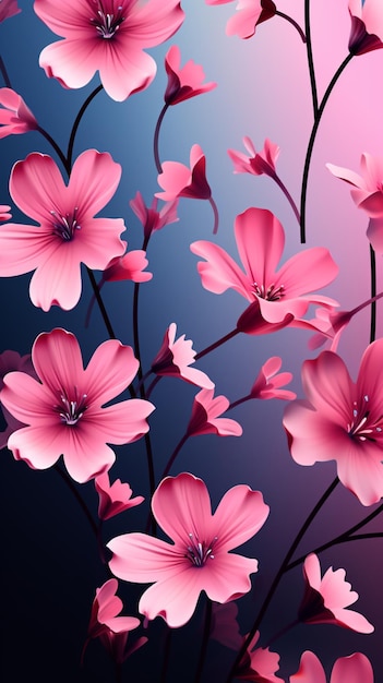 Cute little pink flower vector ultra high definition Ai generated art