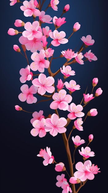 小さなピンクの花のベクトル 超高解像度 アイが生み出したアート