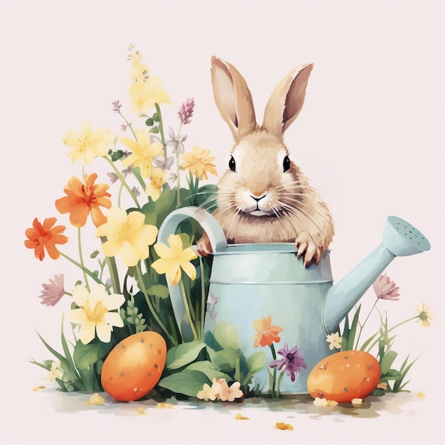 Cute little rabbit for Easter spring holiday