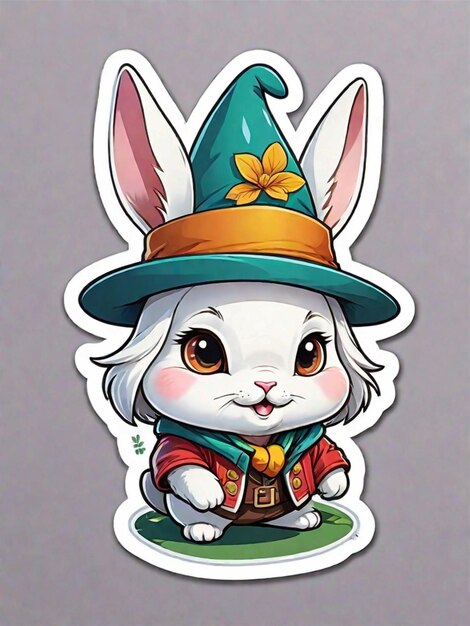 Cute little rabbit sticker