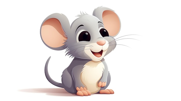 Photo a cute little rat in vector style