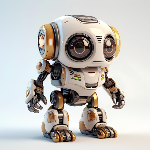 可愛い小さなロボット 3D カートゥーンキャラクター