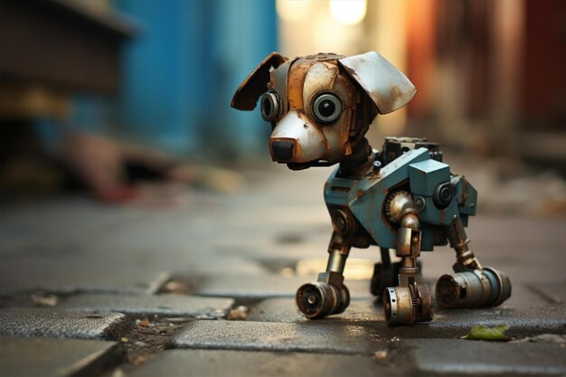 Foto un cagnolino robot carino.