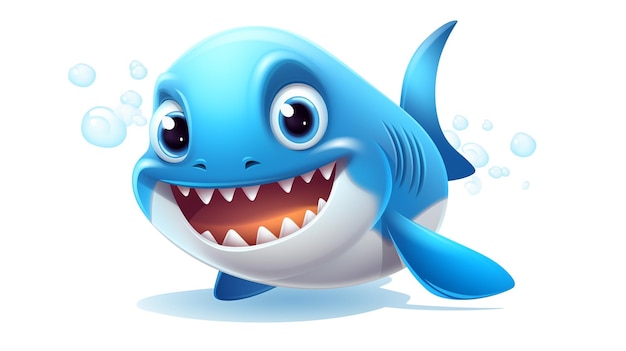 Photo a cute little shark in vector style