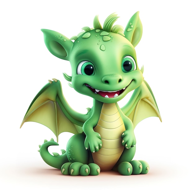 Cute little smiling dragon new year 2024 symbol