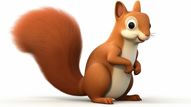 Photo cute little squirrel cartoon