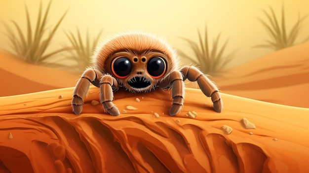 A cute little tarantula in vector style