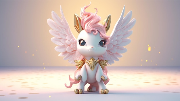 cute little unicorn with wings with generative AI