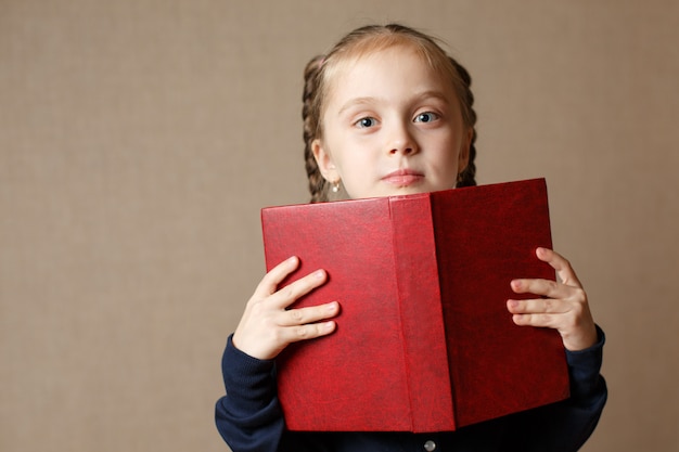 Cute little with book