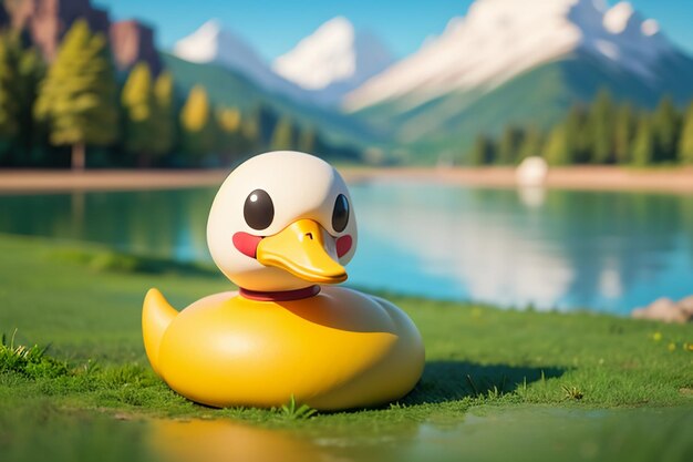 Cute little yellow duck poultry pet duck wallpaper background outdoor weather sunny