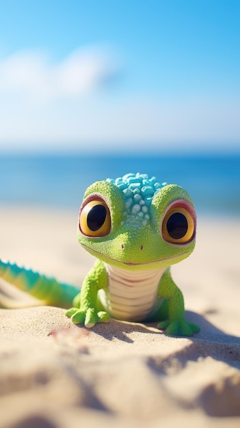 Cute lizard illustration hd 8k wallpaper stock photographic image