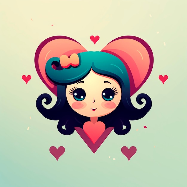 Cute logo woman illustration