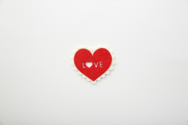 Cute love paper sign craft isolated in white background