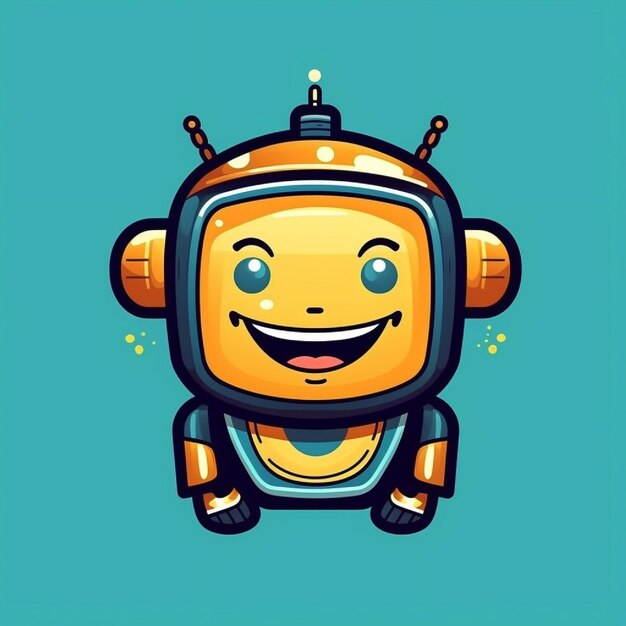 A cute mascot logo of robot