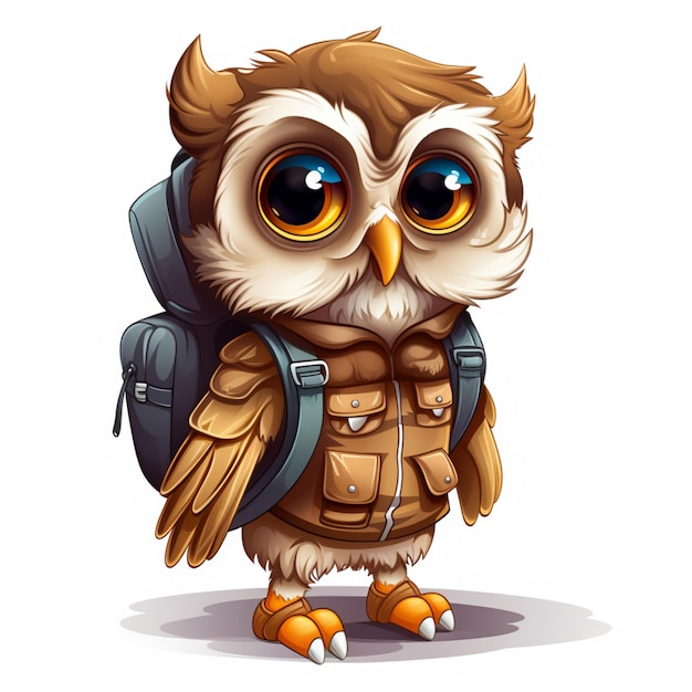 cute mascot Nocturnal Explorer Owl