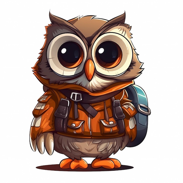 cute mascot Nocturnal Explorer Owl