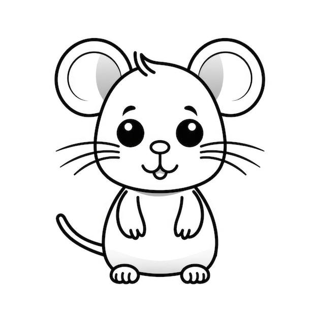 Cute mice coloring page for kids vector illustration for coloring book