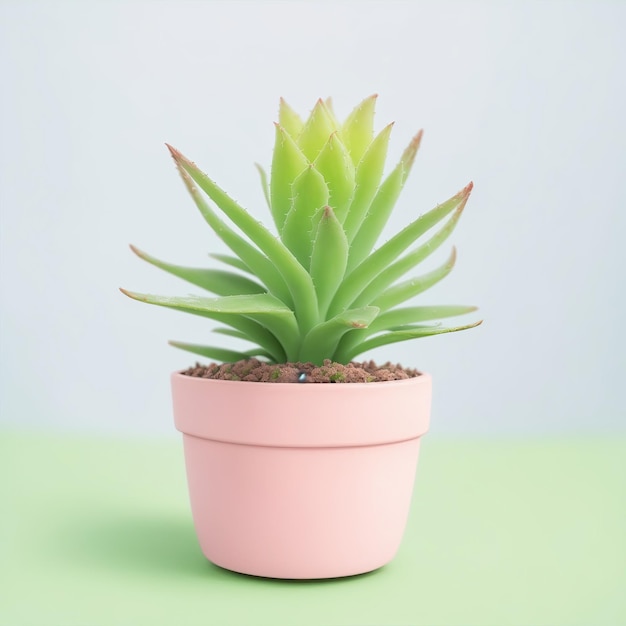 Cute mini Aloe plant in a pot