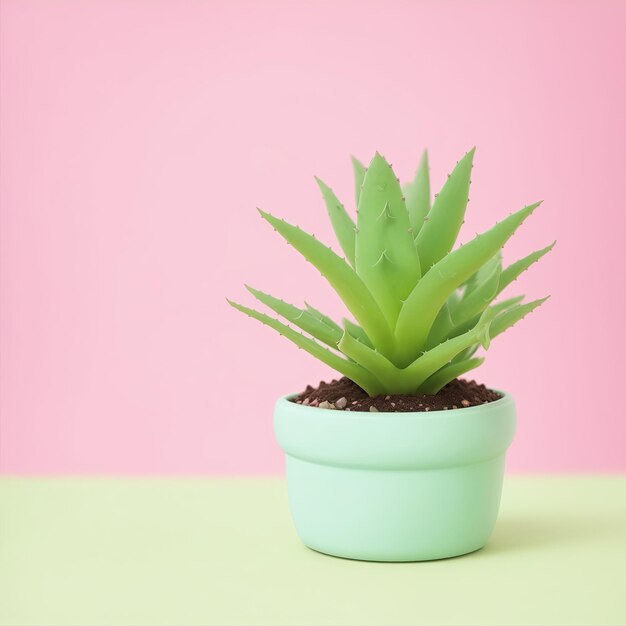 Cute mini Aloe plant in a pot