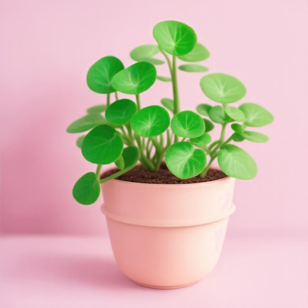 Cute mini Pilea plant in a pot