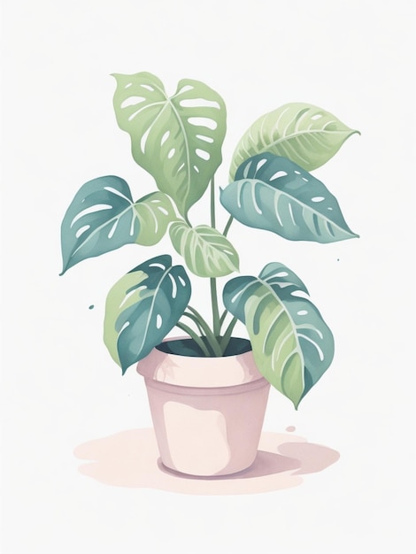 cute of Miniature Philodendron in a animation pot