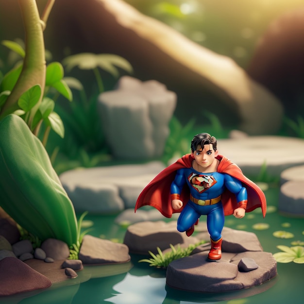 Photo a cute miniature of the superman in dc is in multicoloredcolor