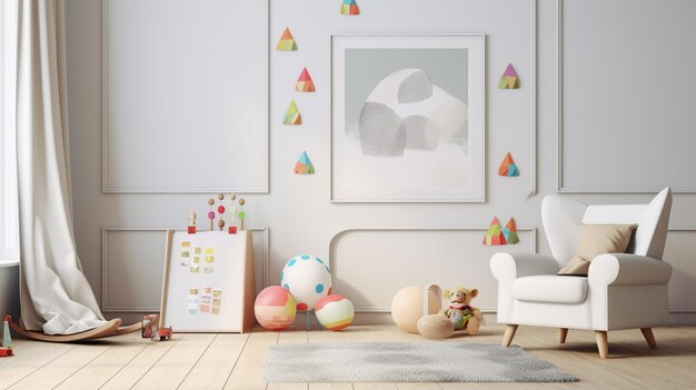 cute and modern interior child room decoration