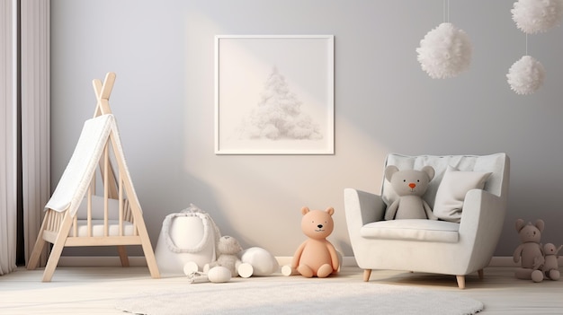 cute and modern interior child room decoration