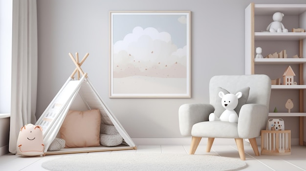 cute and modern interior child room decoration