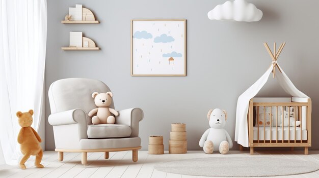 cute and modern interior child room decoration