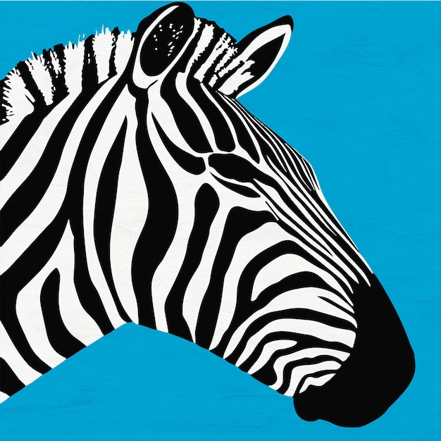 Cute Modern Portrait of Zebra Animal Lover Art