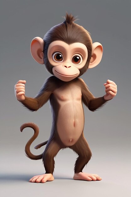 Cute Monkey in HumanLike Pose Isolated