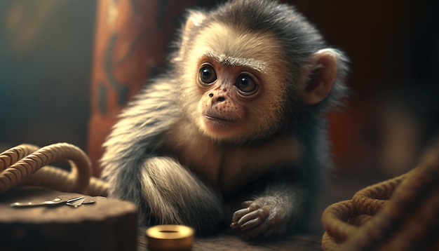 Cute Monkey Illustration