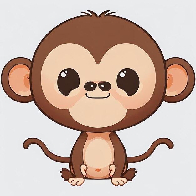 cute monkey mascot illustration suitable for children