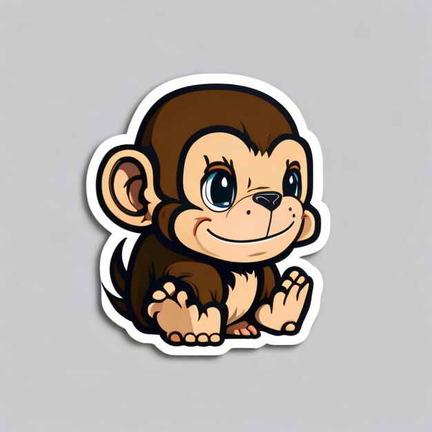 Photo cute monkey sticker 2