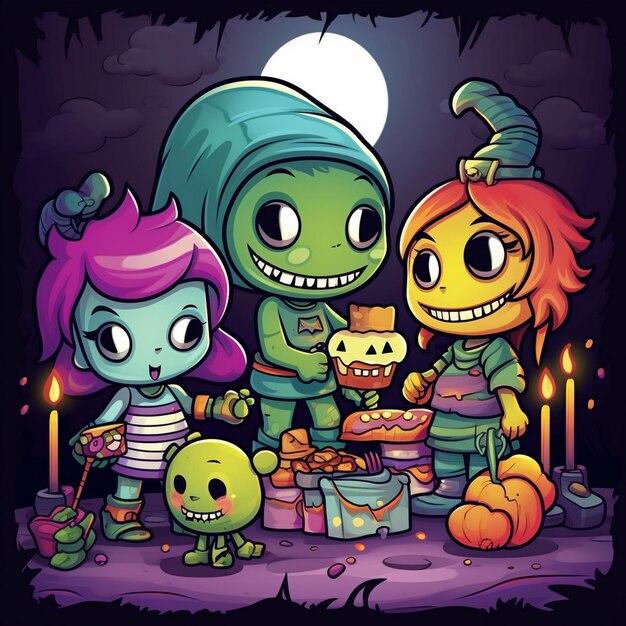 cute monsters cartoon