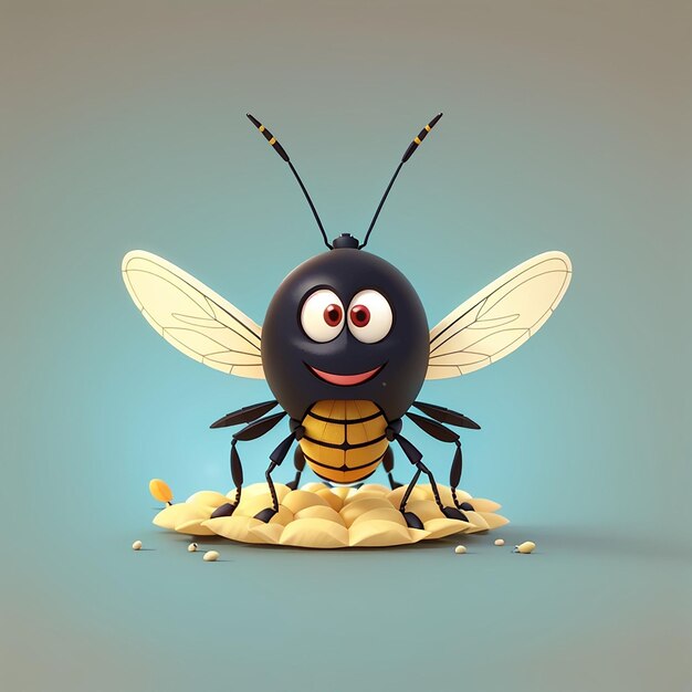 Cute Mosquito Flying Cartoon Vector Icon Illustration Animal Nature Icon Concept Isolated Premium Vector Flat Cartoon Style