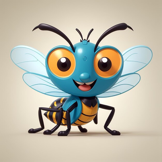 Photo cute mosquito flying cartoon vector icon illustration animal nature icon concept isolated premium vector flat cartoon style