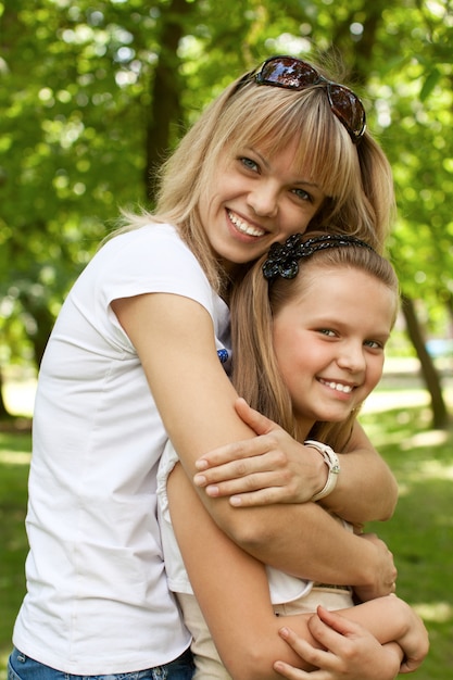 Cute mother and daughter