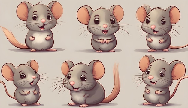 Cute mouse in cartoon character