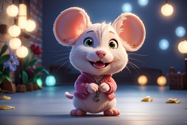 Cute mouse cartoon character